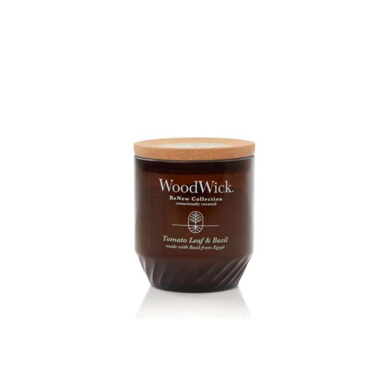 WoodWick Medium ReNew Candle – Tomato Leaf & Basil