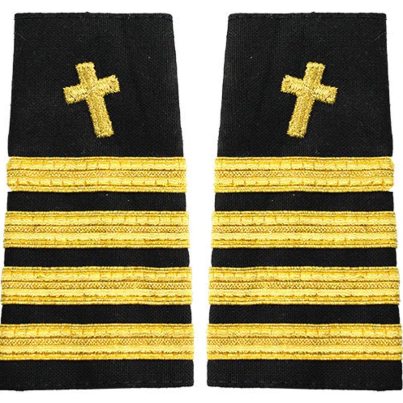 Vanguard Coast Guard Enhanced Shoulder Board Male Captain Christian Chaplain