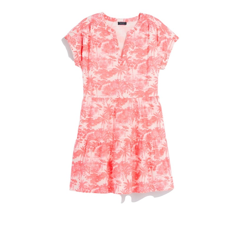 Vineyard Vines Womens Printed Tiered Cover-Up Dress