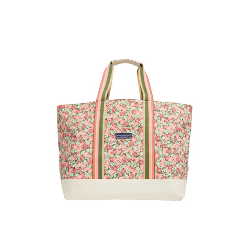 Vineyard Vines Womens Sea Breeze Floral Large Heritage Tote Handbag