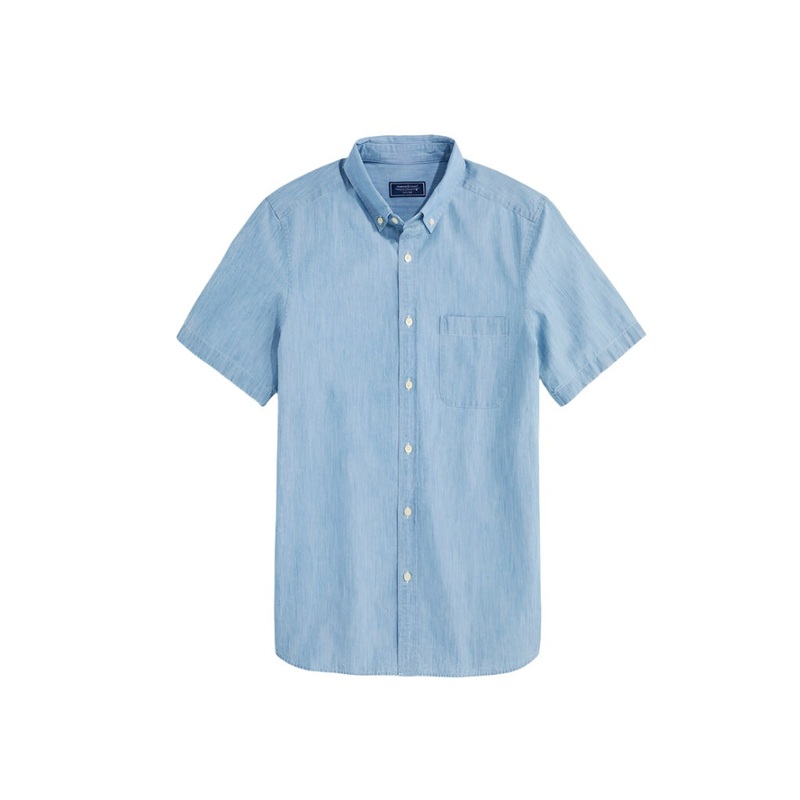 Vineyard Vines Mens Chambray Short Sleeve Shirt