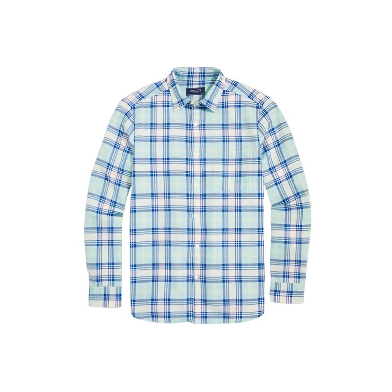 Vineyard Vines Mens Cotton Twill Plaid Long Sleeve Button Down Shirt