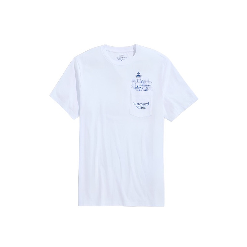 Vineyard Vines Mens Toile Edgartown Lighthouse Short Sleeve T-Shirt