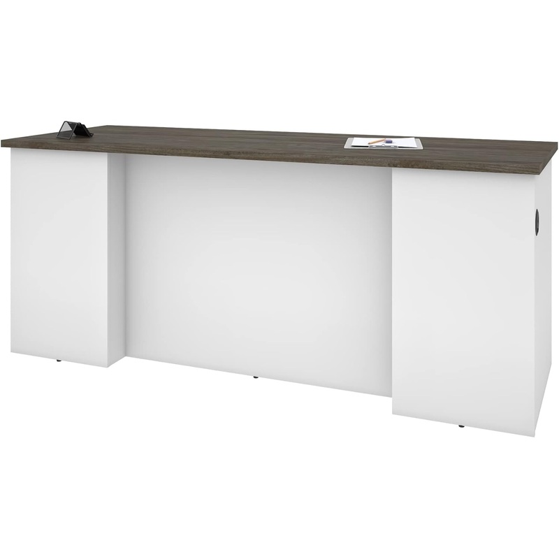 Bestar Norma 71W Desk Shell in Walnut Grey & White – $210
