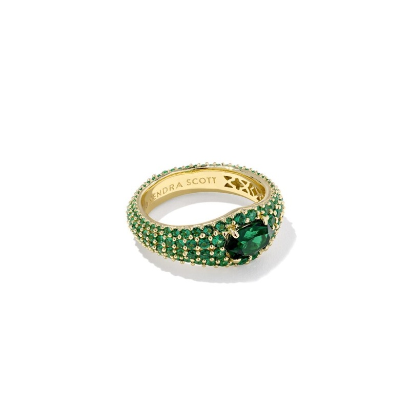 Kendra Scott Bella Dark Green Crystal Ring – Size 8