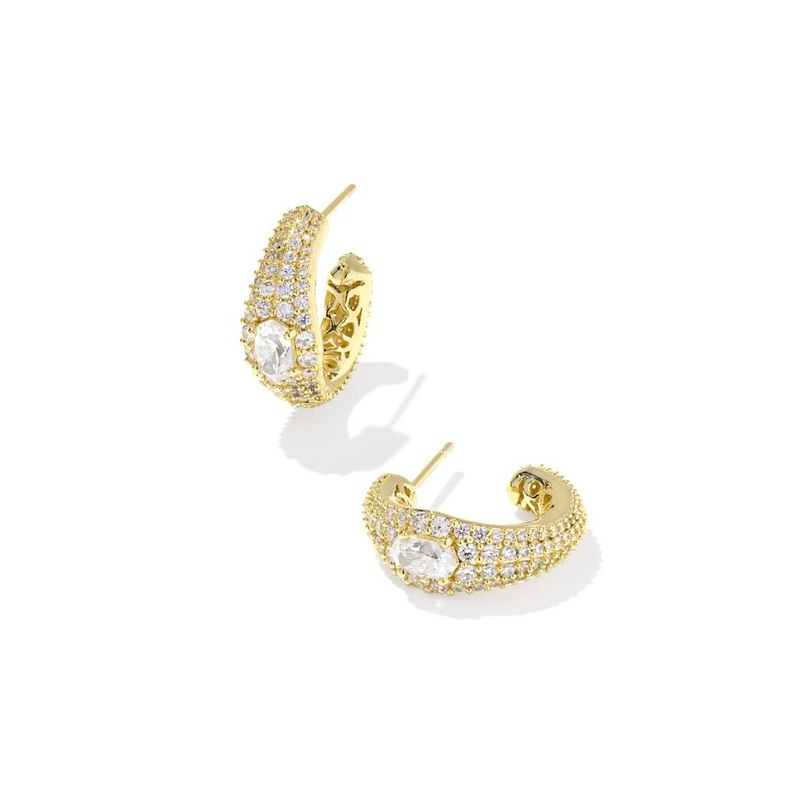 Kendra Scott Bella White Cubic Zirconia Hoop Earrings