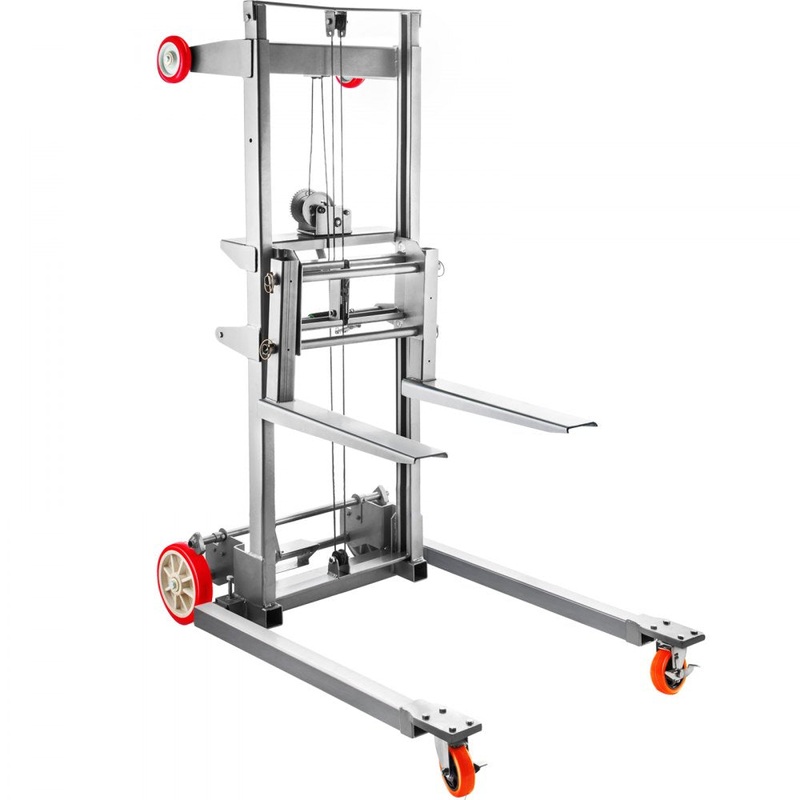 VEVOR Manual Winch Stacker Material Lift 63″ Max Height 551 lbs Capacity Lift – $590