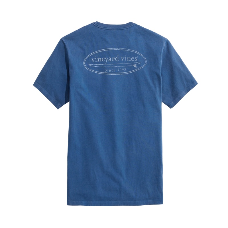 Vineyard Vines Mens Drift Dye Outlined Surf Logo Short-Sleeve Pocket T-Shirt