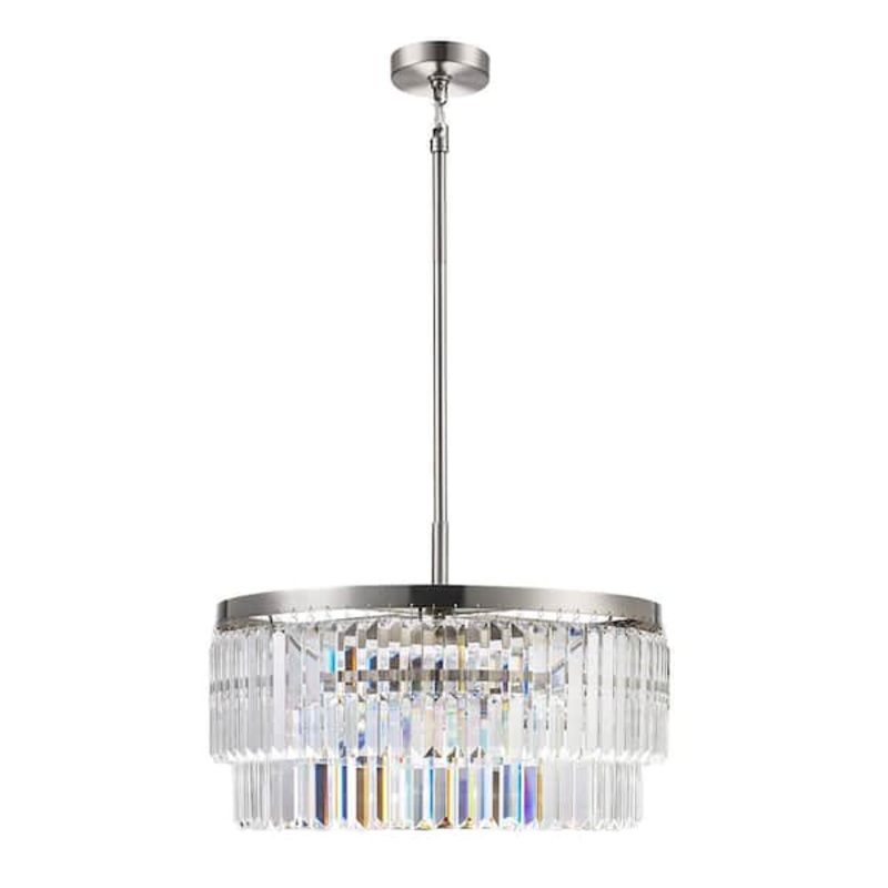 Winthrop 3-Light Modern Brushed Nickel Chandelier Light Fixture – $60