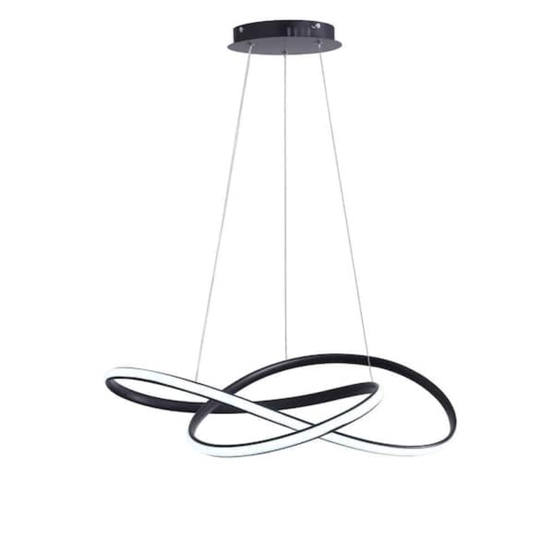 40-Watt 1-Light Modern Black Integrated LED Chandelier Ceiling Hanging Light – $80