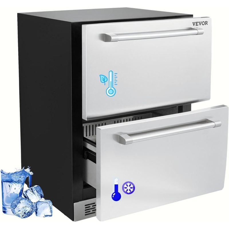 VEVOR Undercounter Refrigerator & Freezer, 24-inch Outdoor Drawer Fridge for Patio – $780