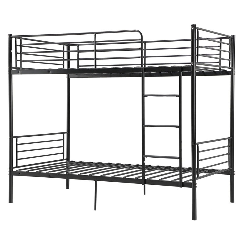 VINGLI Metal Bunk Bed Twin Over Twin Sturdy Frame with Safety Guard Rail – $110
