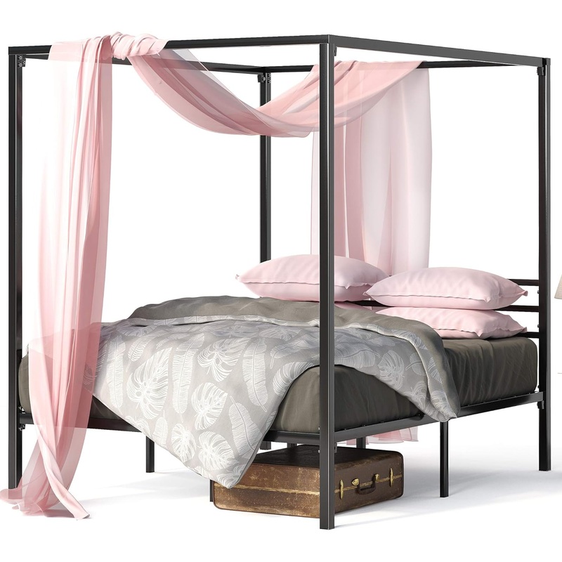 ZINUS Patricia Black Metal Canopy Platform Bed Frame, Full – $110