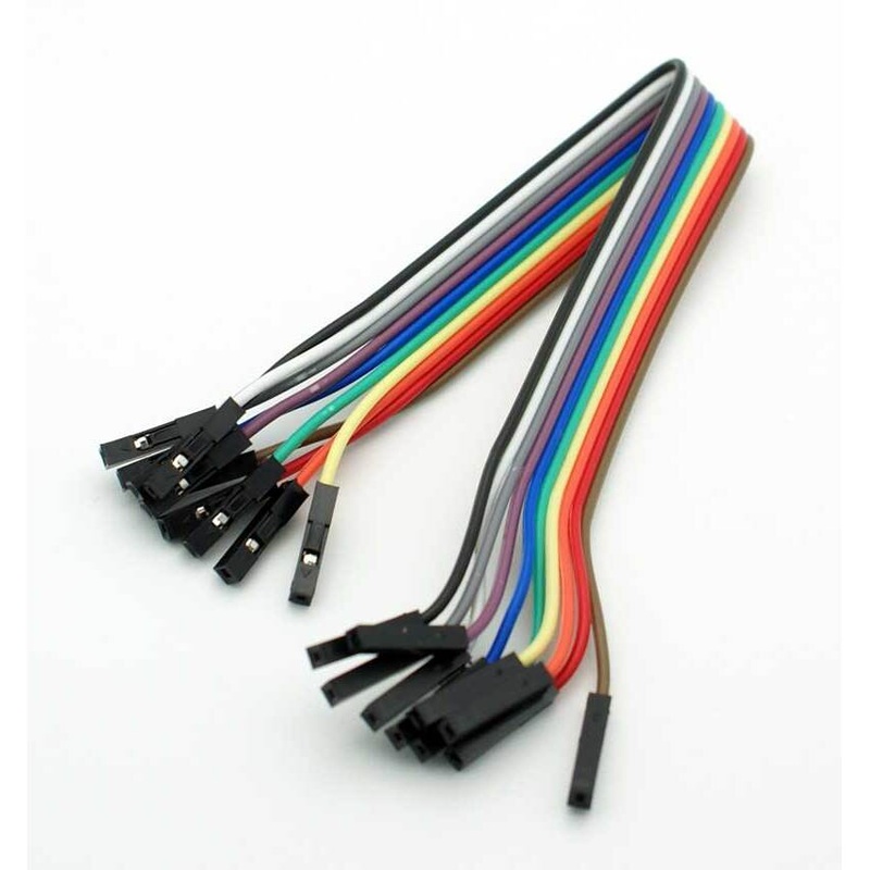 12″ Female-Female Rainbow Breadboard Jumper Wire for Arduino – 10 Pack (D79)