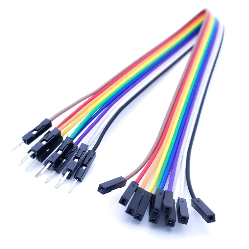 12″ Male-Female Rainbow Breadboard Jumper Wire for Arduino – 10 Pack (D78)