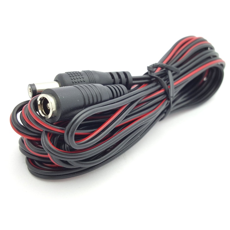 2.5mm x 5.5 DC Power Plug Extension Cable -12′ Male-Female