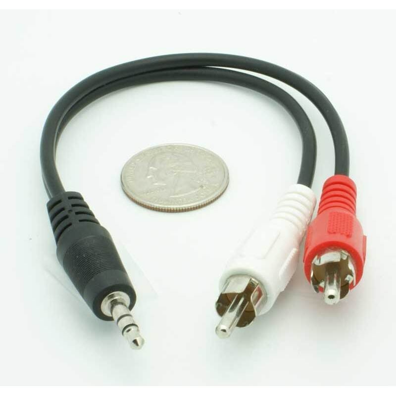 3.5MM Stereo Male – 2 Male RCA Adapter Cable