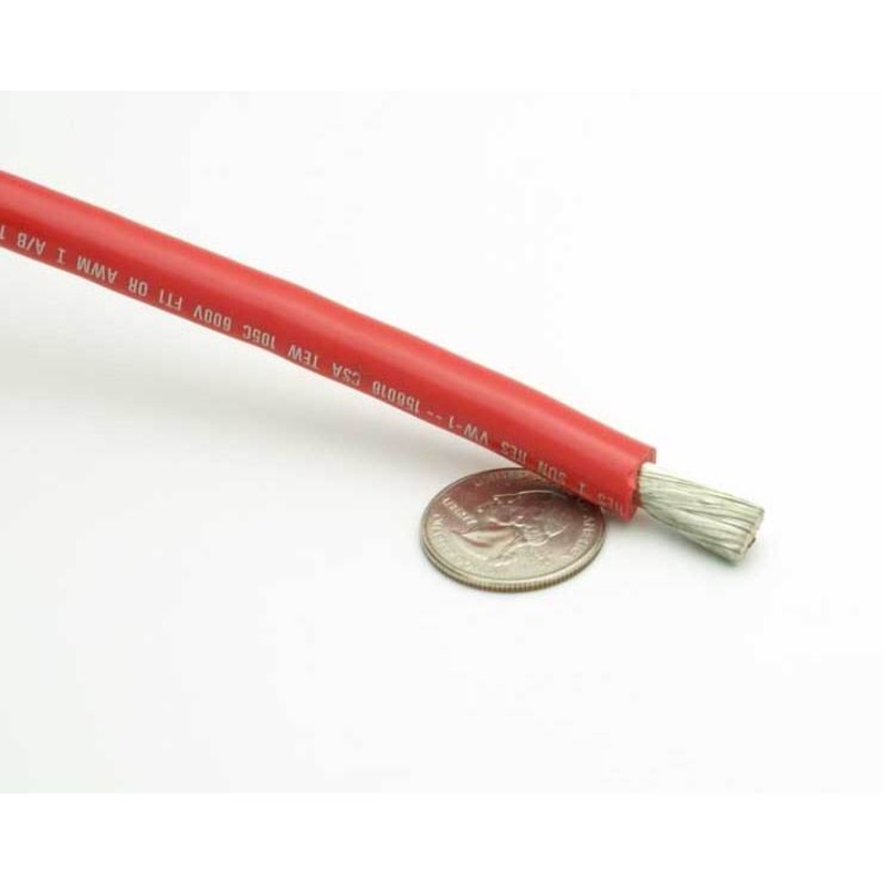 4 AWG Tinned Copper Wire – Red