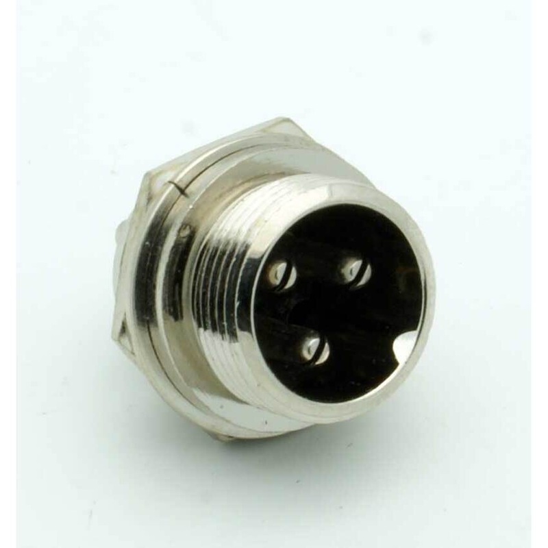 3 Pin Male Chassis Mount CB Mic Connector