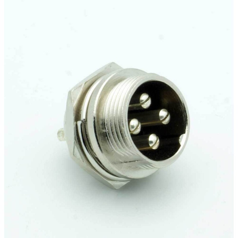 4 Pin Male Chassis Mount CB Mic Connector
