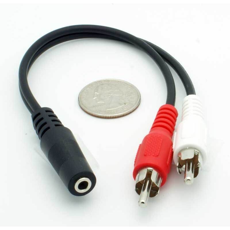 3.5MM Stereo Female – 2 Male RCA Adapter Cable