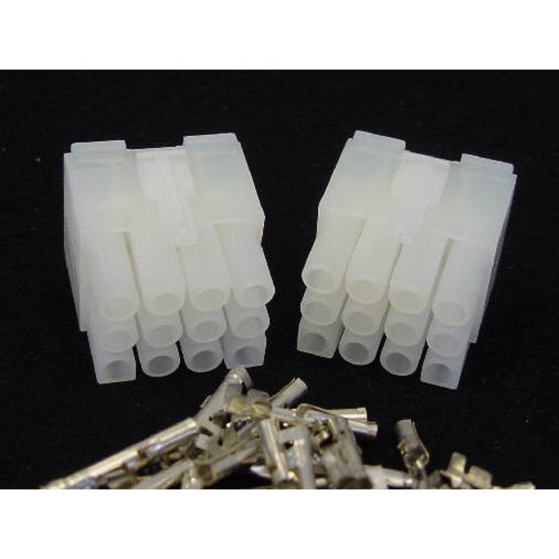 12 Pin Molex Female .093 Pins 12A QTY: 2