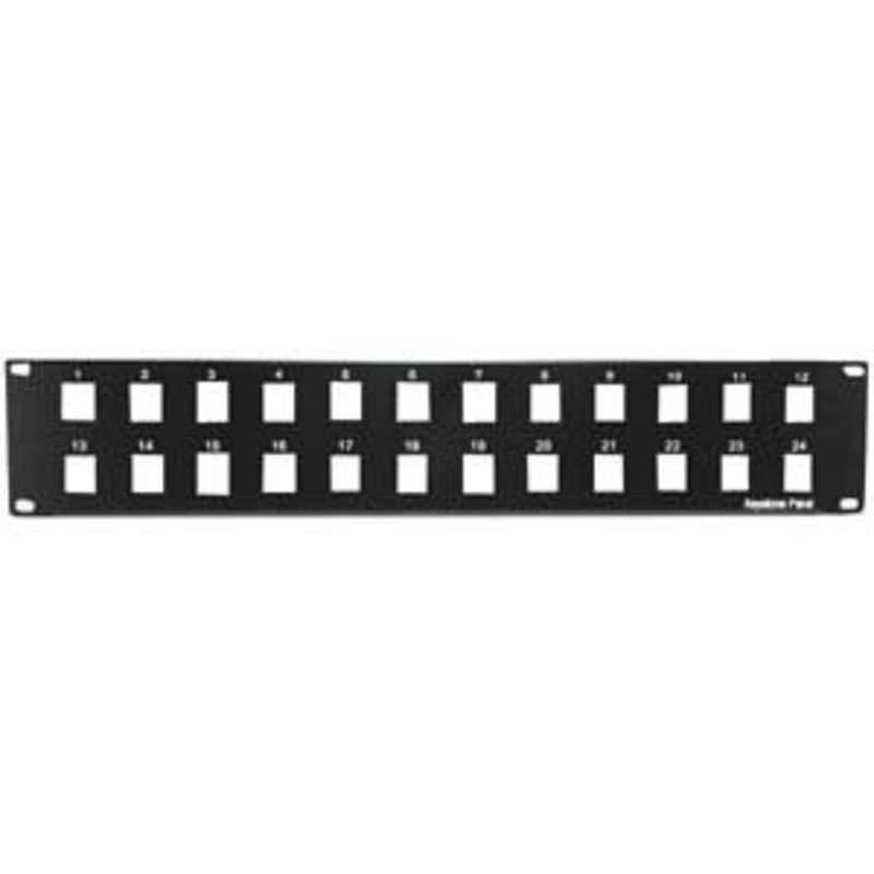 24 Port Blank Keystone Patch Panel – 19″ Rack Mount