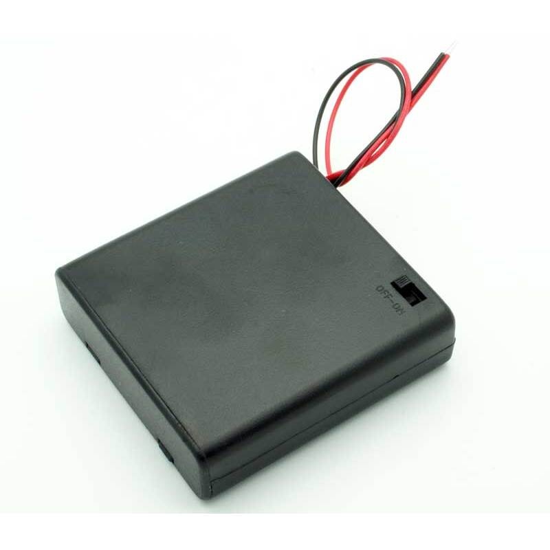 4 AA Enclosed Battery Holder W/Switch