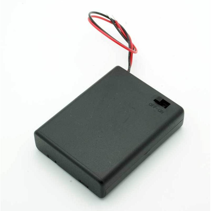 4 AAA Enclosed Battery Holder W/Switch