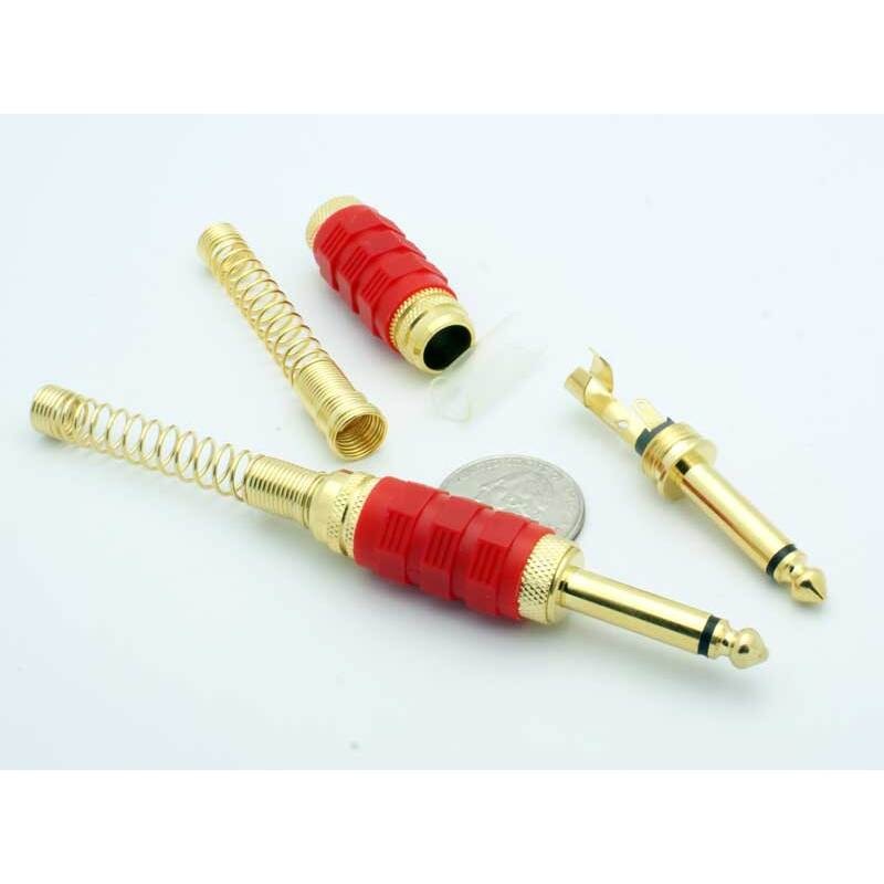 1/4″ Mono Plug Gold Plated – Red
