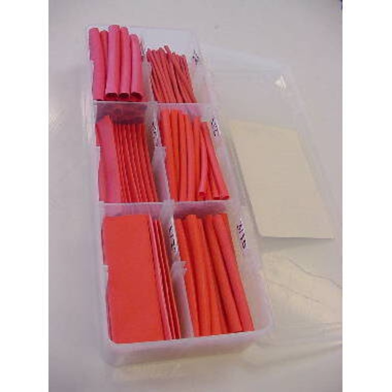 158 Piece Heat Shrink Assortment 2.5″ Red