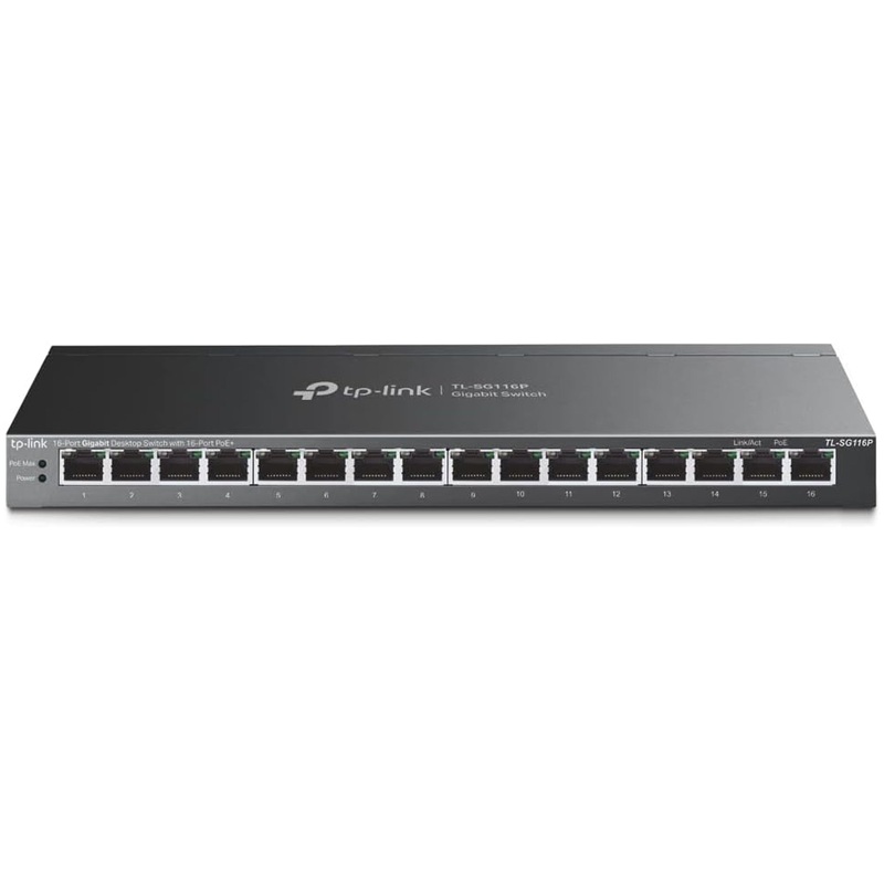 16-Port Gigabit PoE Switch – All 16 ports are PoE+ – Tp-Link (TL-SG116P)
