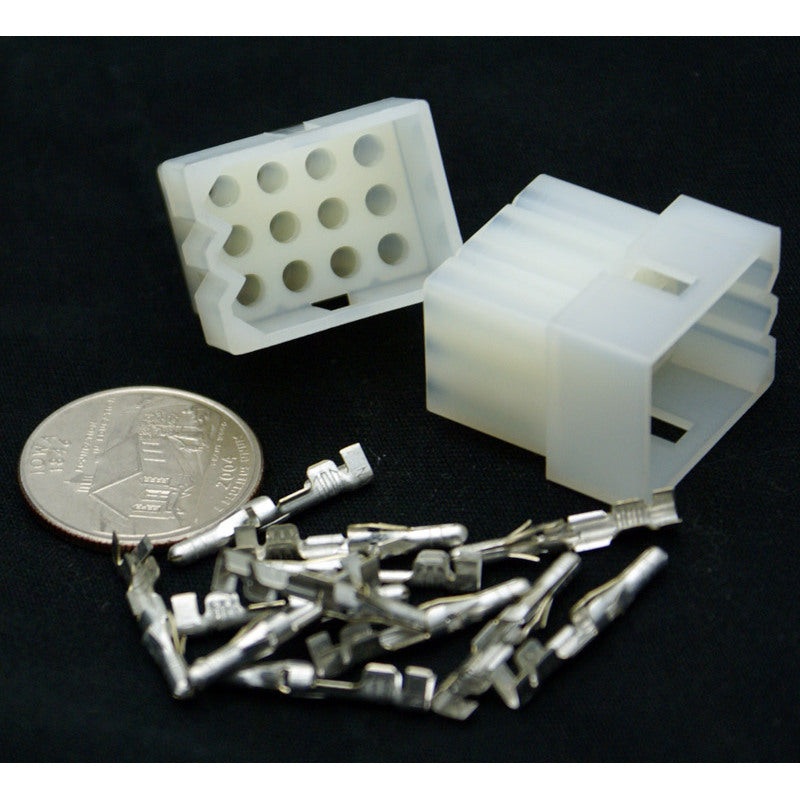 12 Pin (3×4) Molex .093 Male Plug Connector w/Pins 03-09-2121