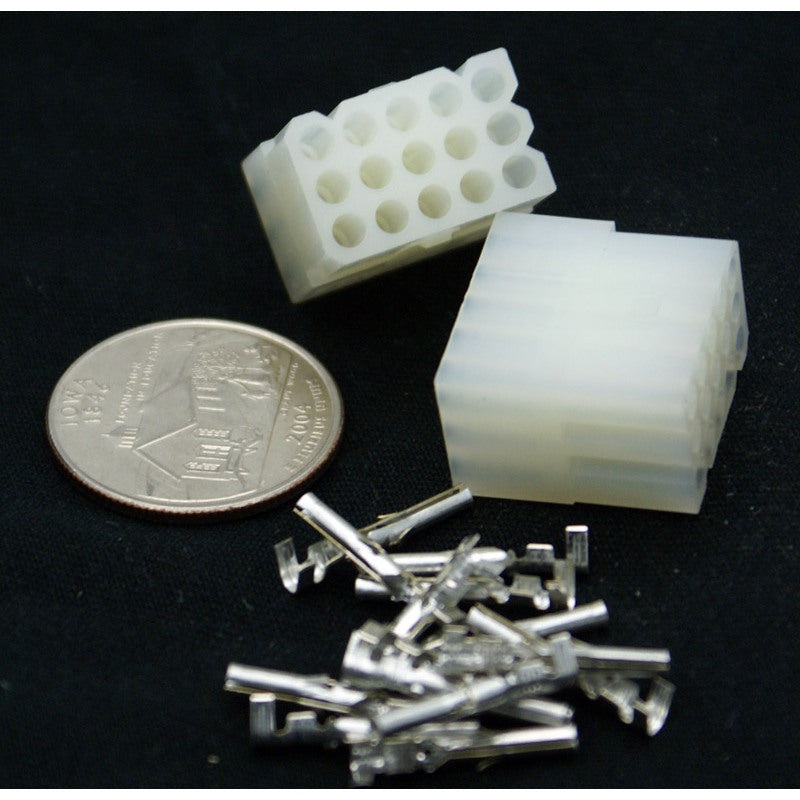 15 Pin (3×5) Molex .062 Female Receptacle Connector w/Pins 03-06