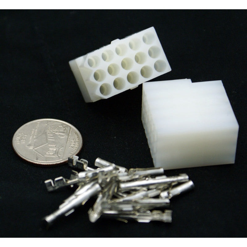 15 Pin (3×5) Molex .093 Female Receptacle Connector w/Pins 03-09