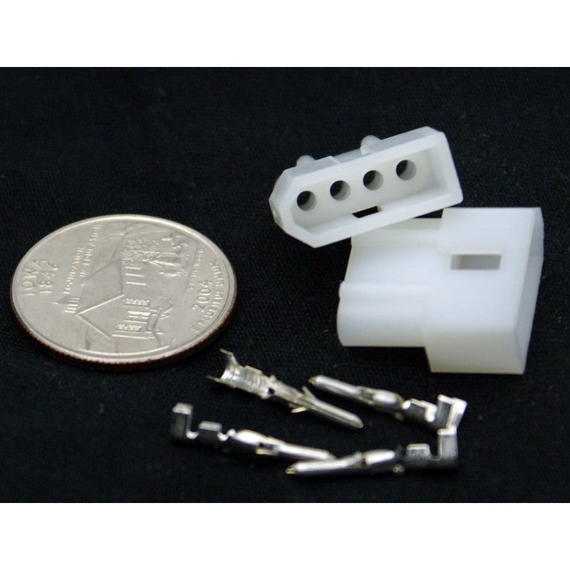 4 Pin (1×4) Molex .062 Male Plug Connector w/Pins 03-06-2042