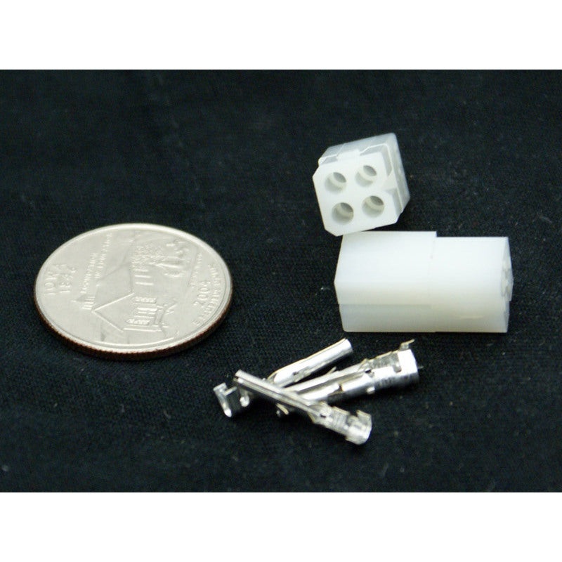4 Pin (2×2) Molex .062 Female Receptacle Connector w/Pins 03-06-