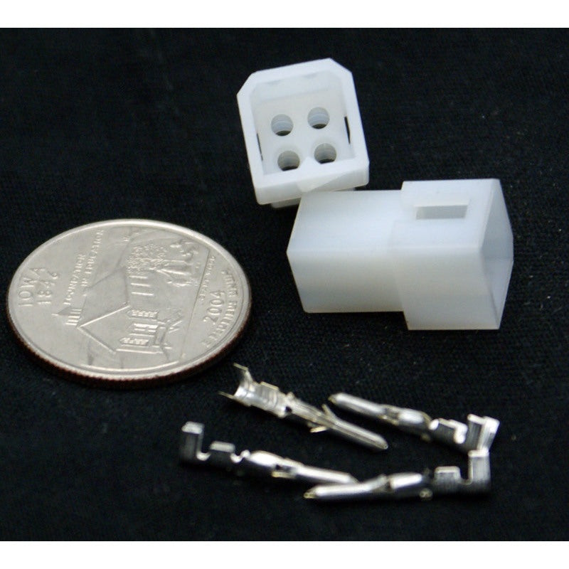 4 Pin (2×2) Molex .062 Male Plug Connector w/Pins 03-06-2044