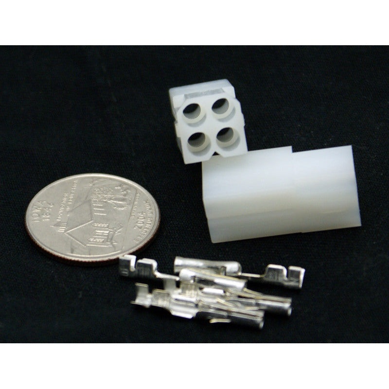 4 Pin (2×2) Molex .093 Female Receptacle Connector w/Pins 03-09-