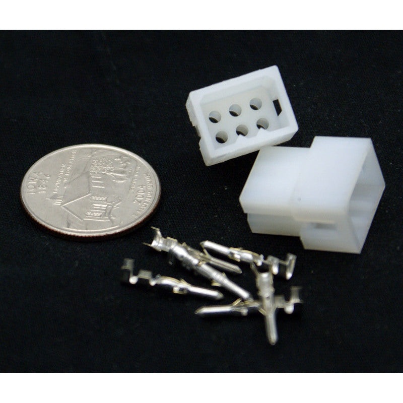6 Pin (2×3) Molex .062 Male Plug Connector w/Pins 03-06-2061