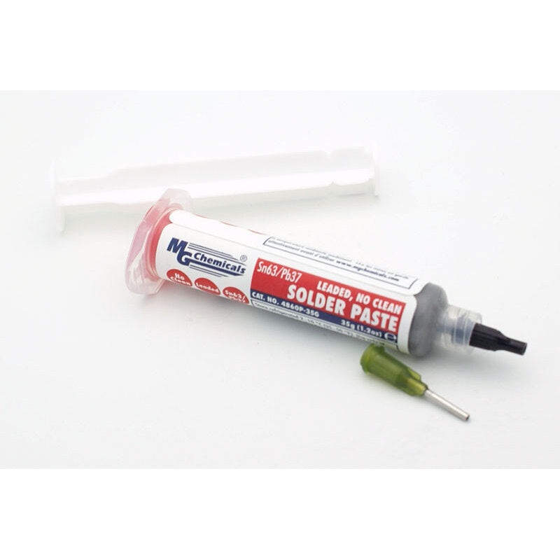 MG Sn63 / Pb37 Leaded Solder Paste – No Clean – 35g Syringe