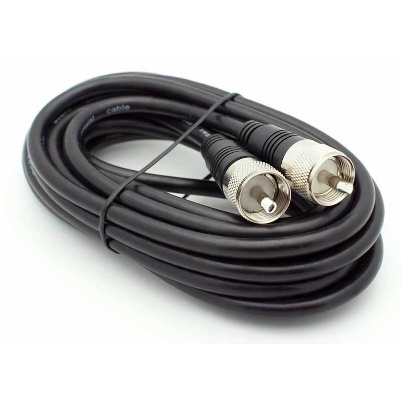 12′ 50 Ohm UHF Male – UHF Male (PL-259) Cable – RG-8X