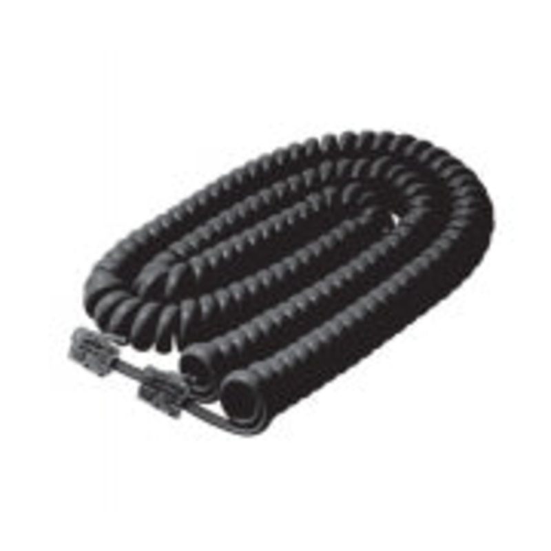 12′ Coiled Handset Cord — Black