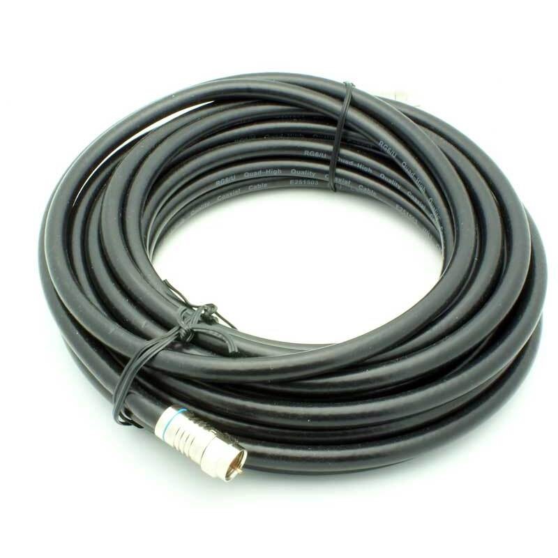 25′ RG-6 Quad Shield Coax Cable