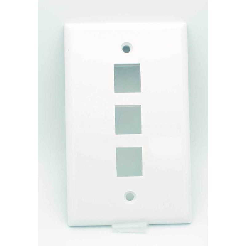 3 Port Blank Keystone Wall Plate – White