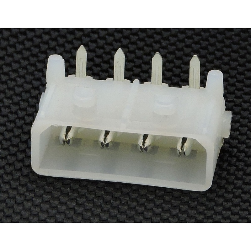4 Pin Molex Male PC Mount Right Angle – 0.084 Pins