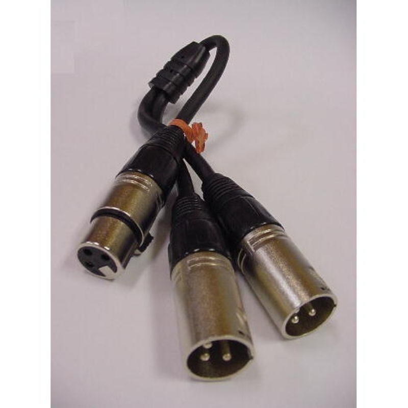 XLR Female – 2 XLR Male Y Cable 6″