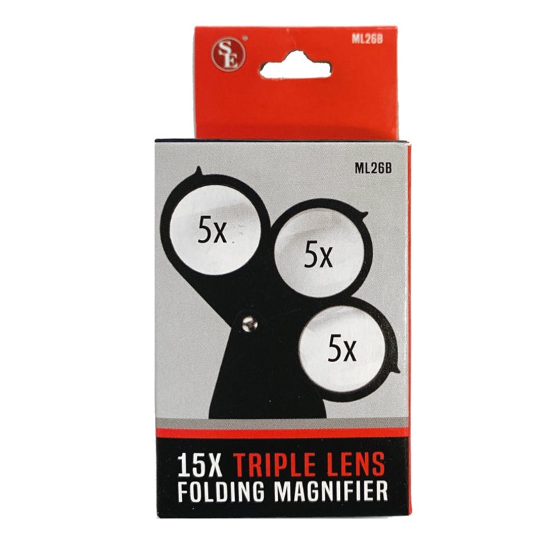 1-1/4″/15x Triple Lens Folding Pocket Magnifier (5x, 5x, 5x)