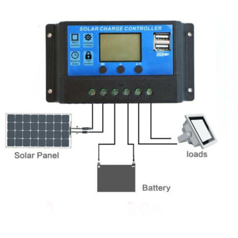 30 Amp 12VDC Solar Charge Controller
