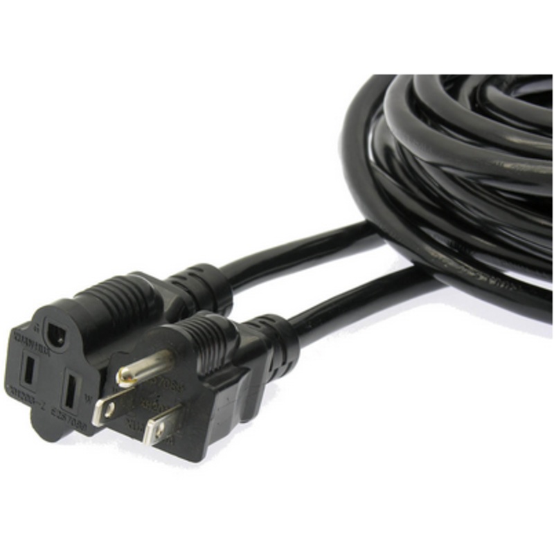 10′ Extension Cord – 16/3 – Black